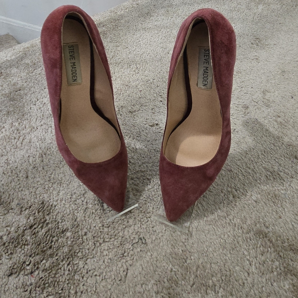 Steve Madden Primpy Brown Pointed Toe 4 Inch Block Heel Size 8.5. Preowned. - Picture 3 of 6